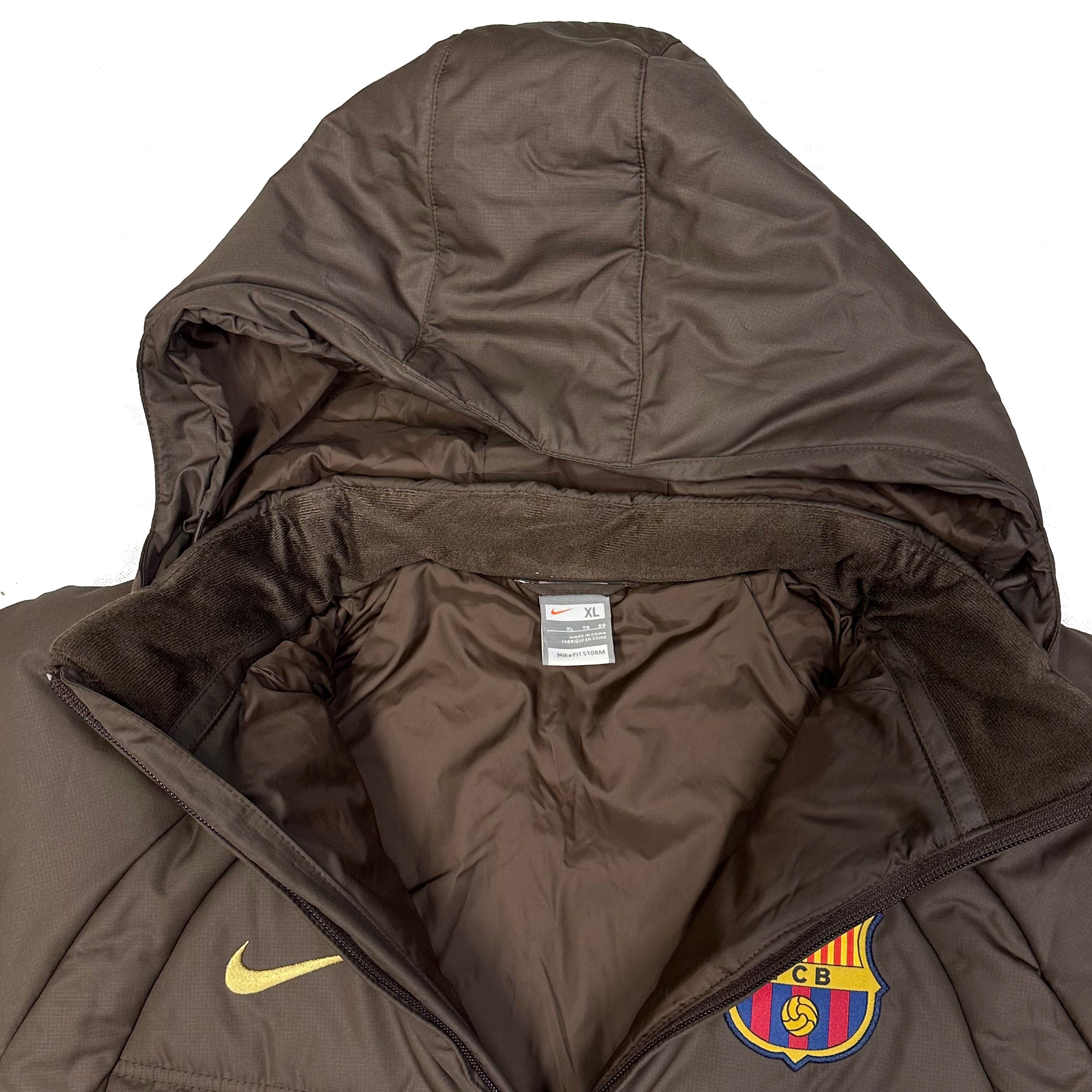 Nike Barcelona 2009/10 Puffer Jacket In Brown ( XL )