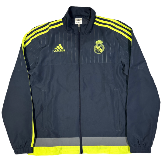 Adidas Real Madrid 2015/16 Tracksuit Top In Grey ( S )