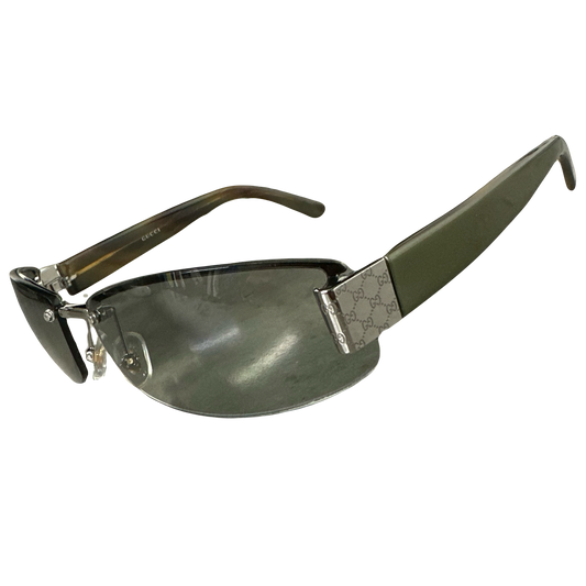 Gucci Monogram Sunglasses In Olive Green