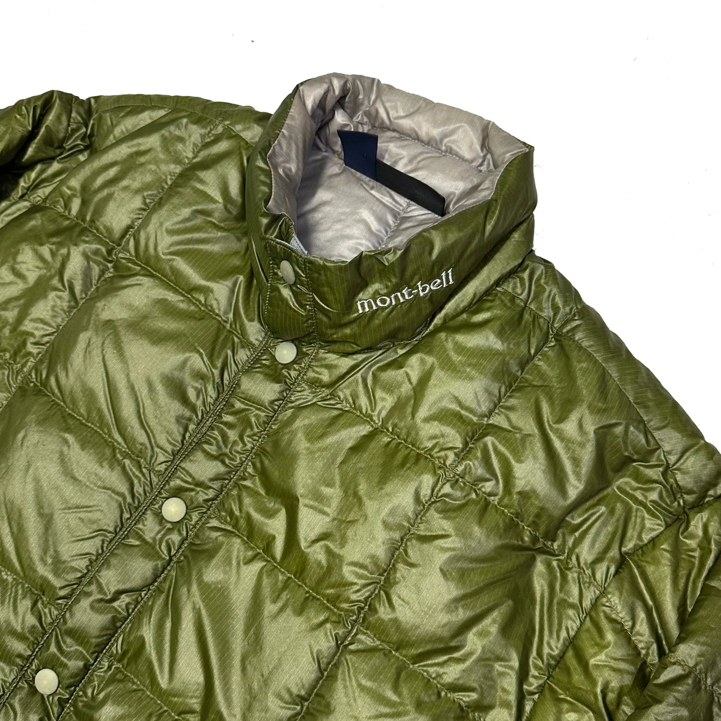 Montbell Square Stitch Puffer Jacket In Olive Green ( S )