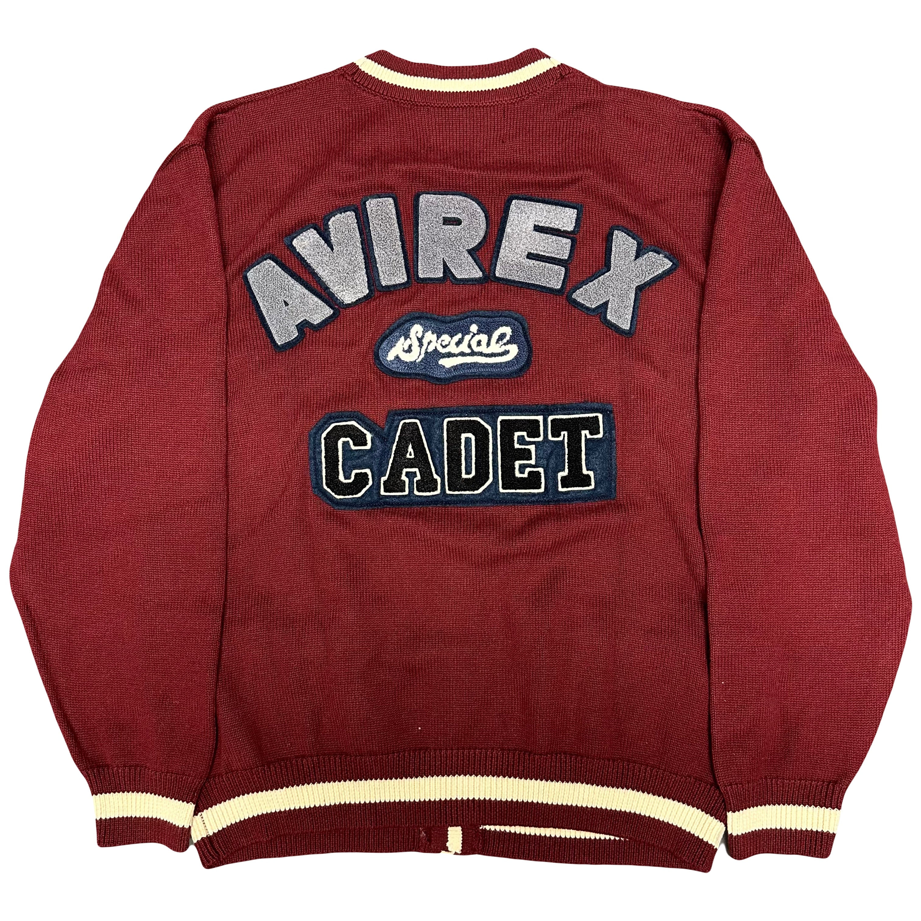 Avirex Cadet Knitted Cardigan In Burgundy ( M )