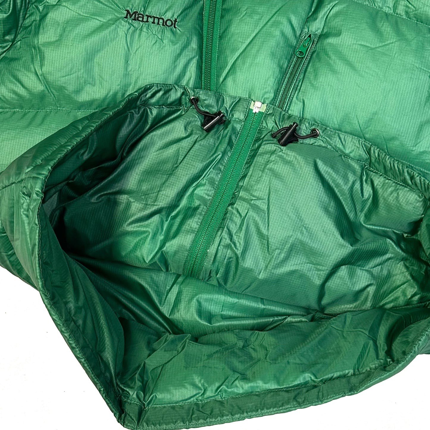 Marmot Asymmetrical Down Puffer Jacket In Green ( L )