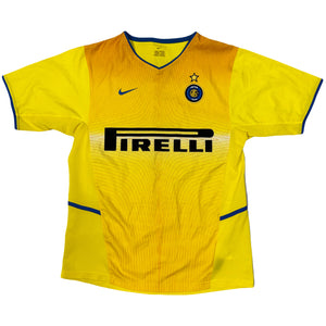 Nike Inter Milan 2002 Away Shirt In Yellow ( S )
