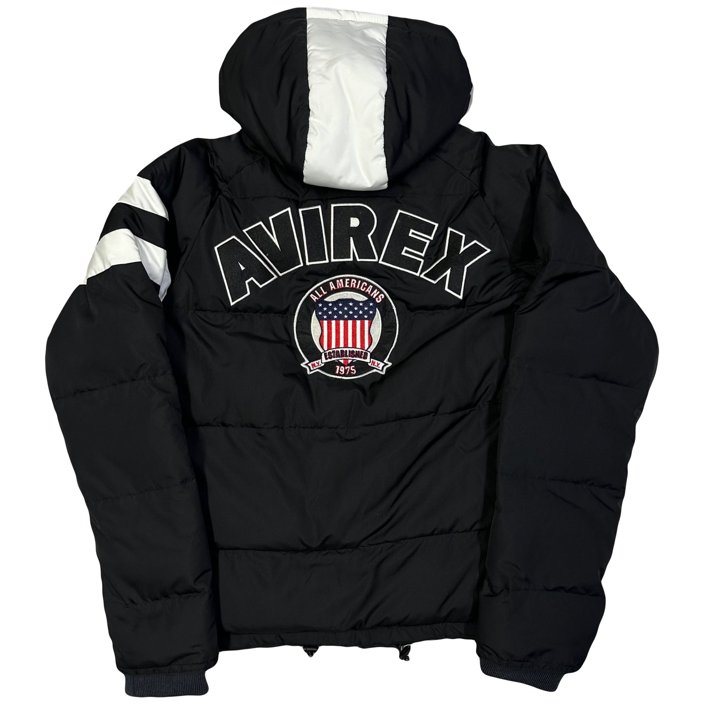 Avirex Spell Out Puffer Jacket In Black ( M )
