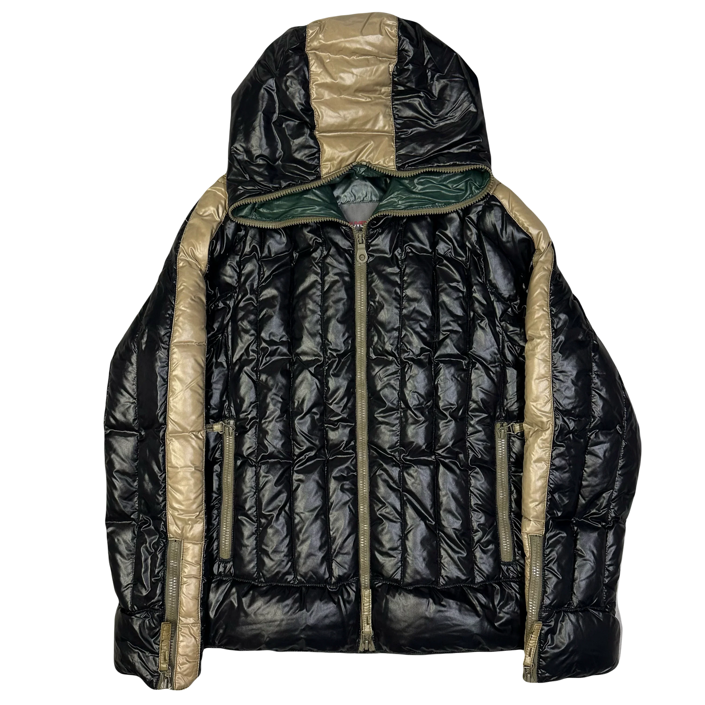Duvetica Puffer Jacket In Black & Beige ( S )