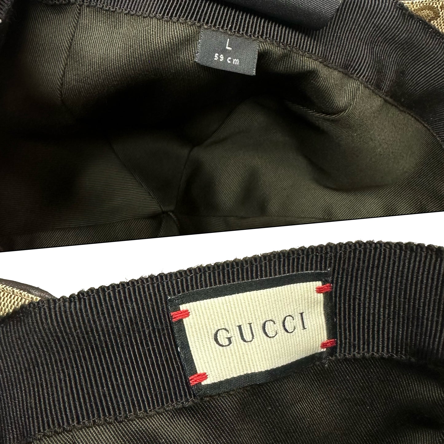 Gucci Monogram Cap In Tan ( L )