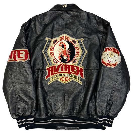 Avirex Scorpio Dojo Leather Jacket In Black ( XXL )