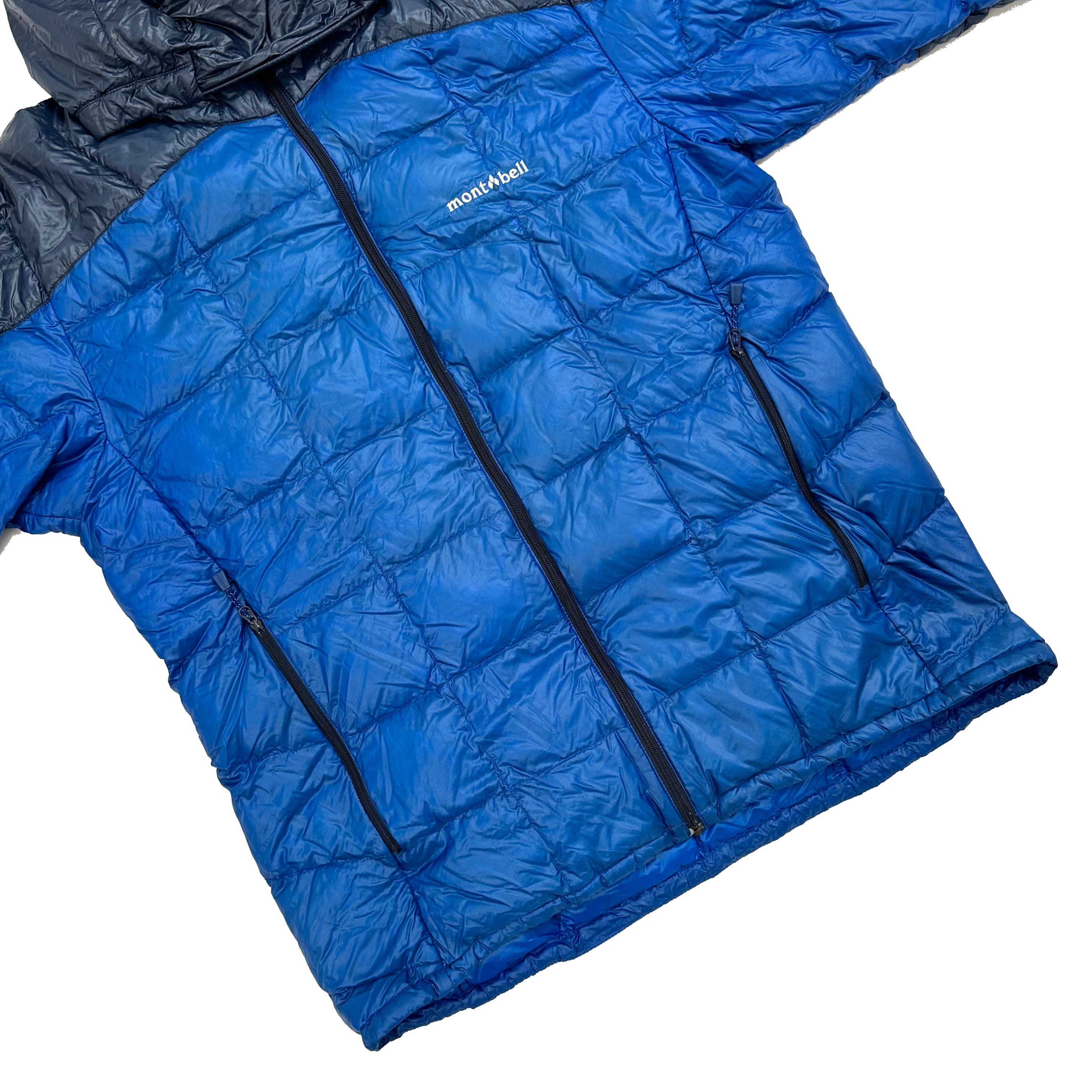 Montbell Two Tone Square Stitch Down Puffer Jacket In Blue ( XL )