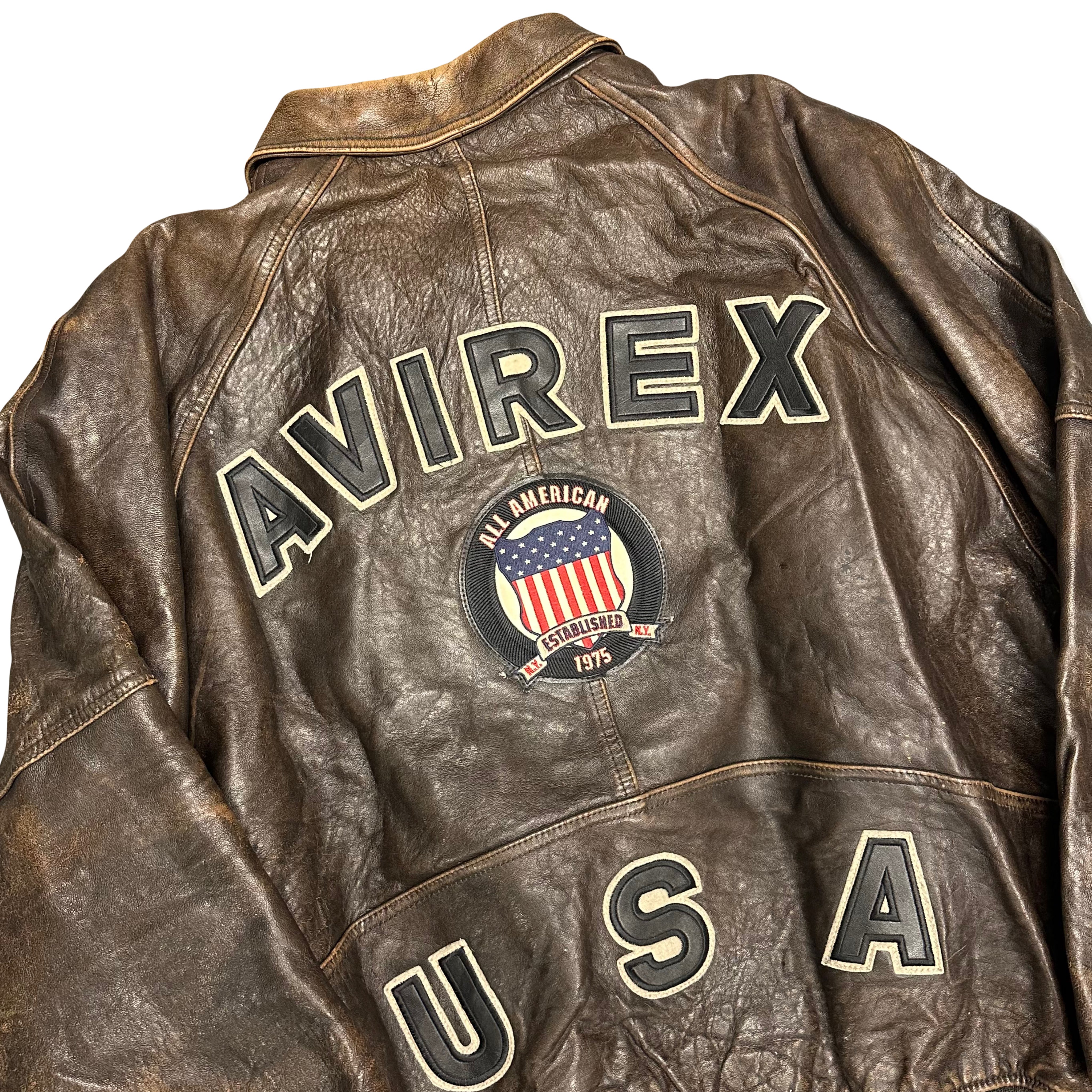 Avirex Icon Leather Jacket In Brown ( XXXL )