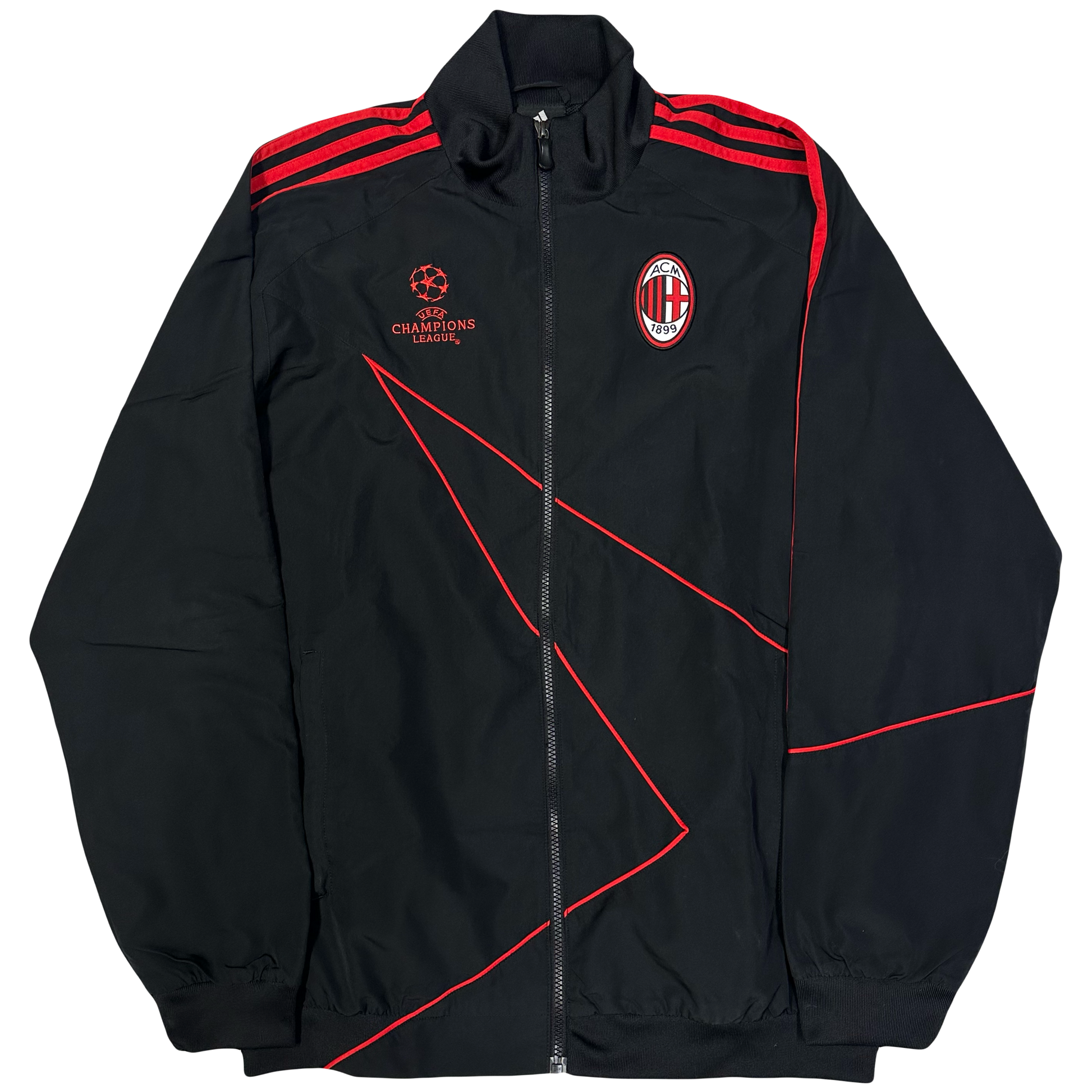 Adidas AC Milan 2009/10 Tracksuit In Black & Red ( M ) - 1036 Emporium