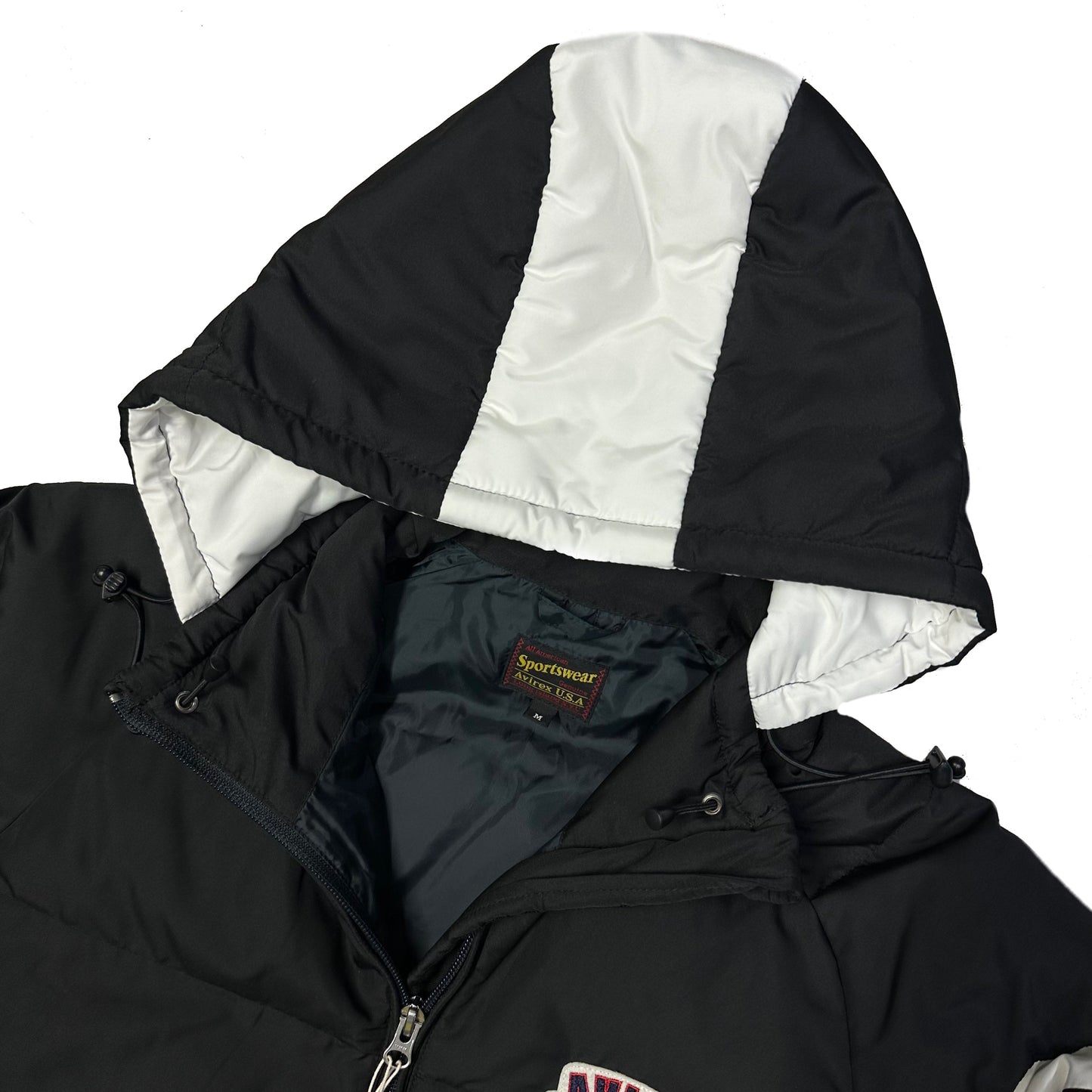Avirex Spell Out Puffer Jacket In Black ( M )