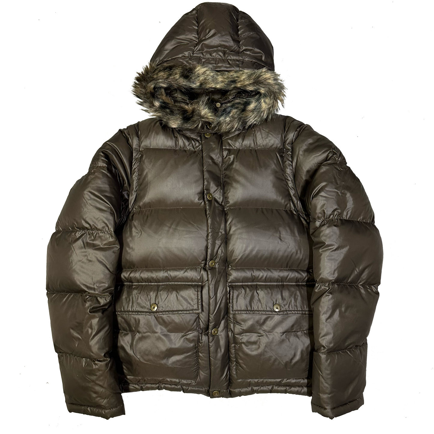 Takeo Kikuchi Puffer Jacket & Gilet With Fur Hood ( L )