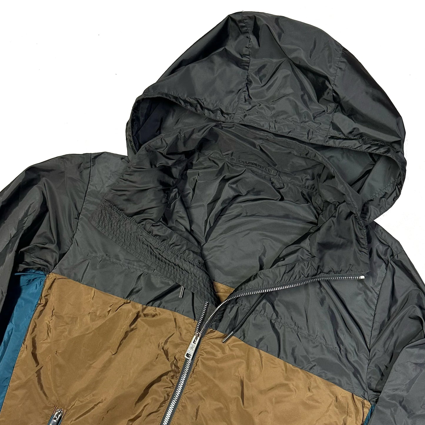 Prada Jacket In Black, Brown & Blue (XL)