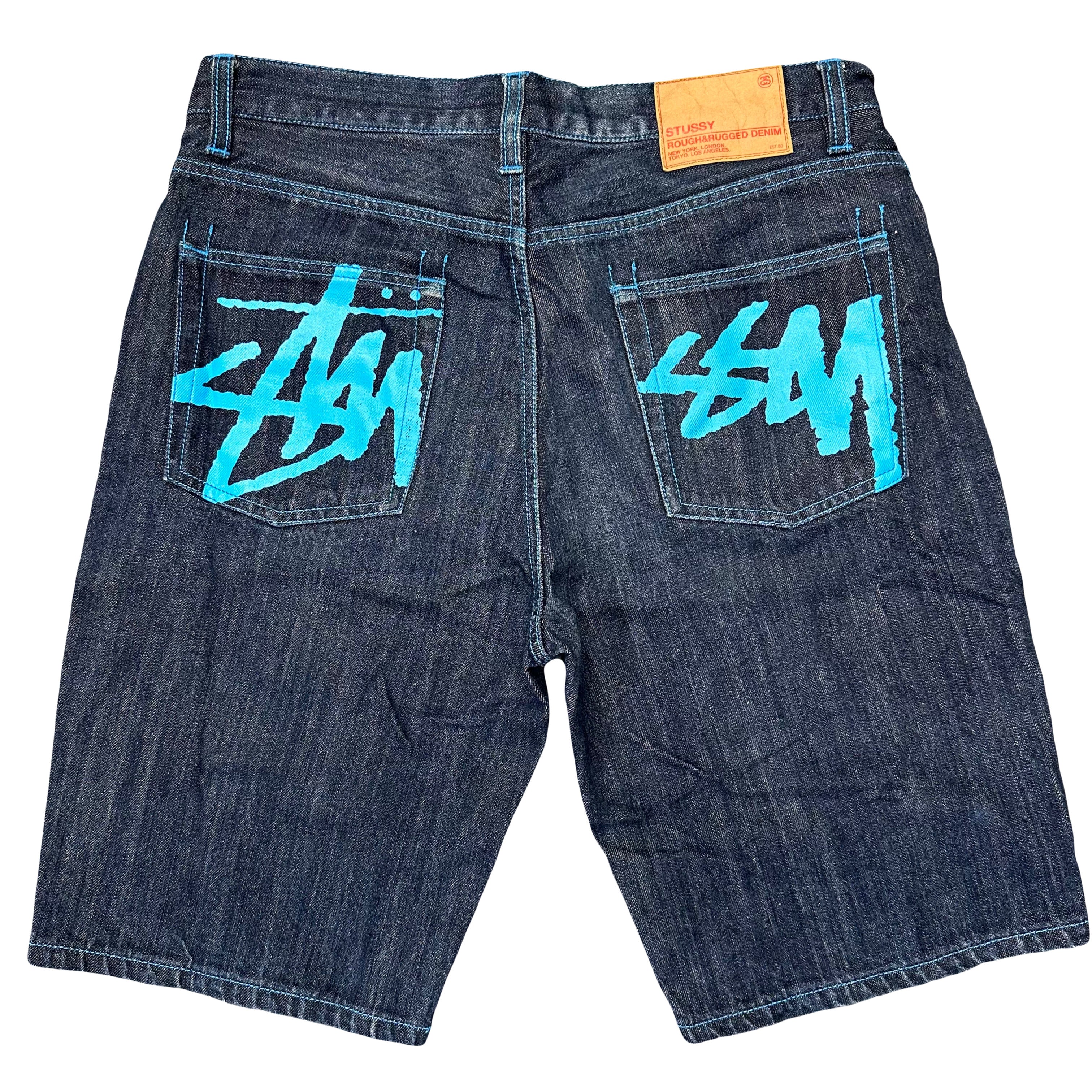 Stüssy Spellout Jorts With Blue Print ( W34 )