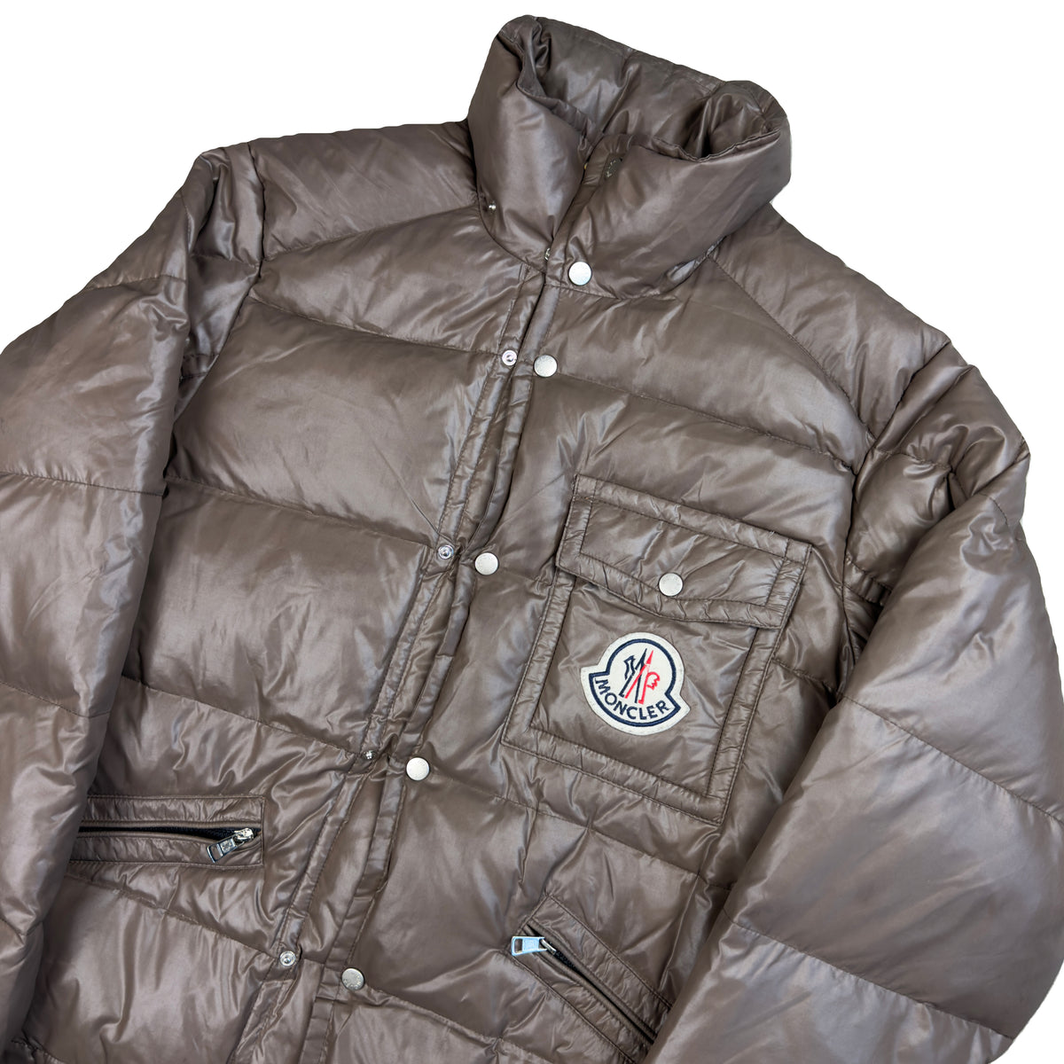 Moncler Puffer Jacket In Brown (L)