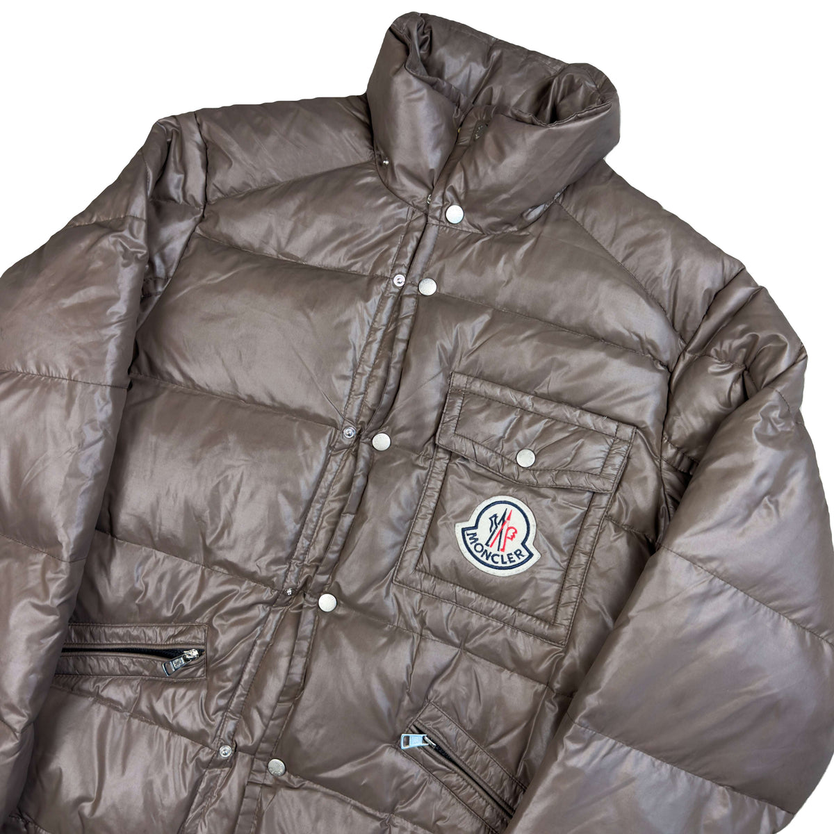 Moncler Puffer Jacket In Brown (L)