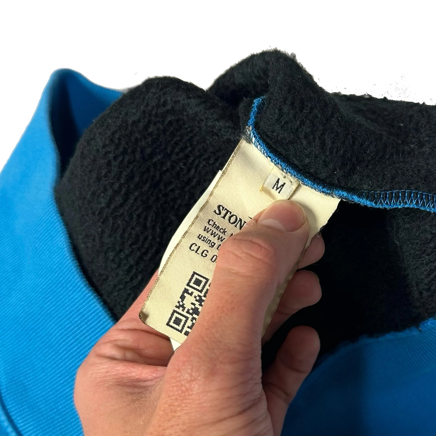 Stone Island Contrast Stitch Hoodie In Blue ( M )