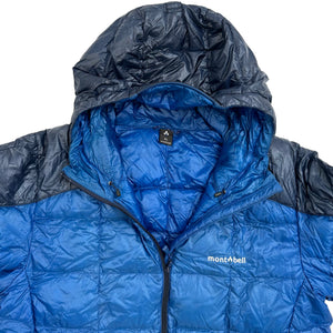 Montbell Two Tone Square Stitch Down Puffer Jacket In Blue ( XL )