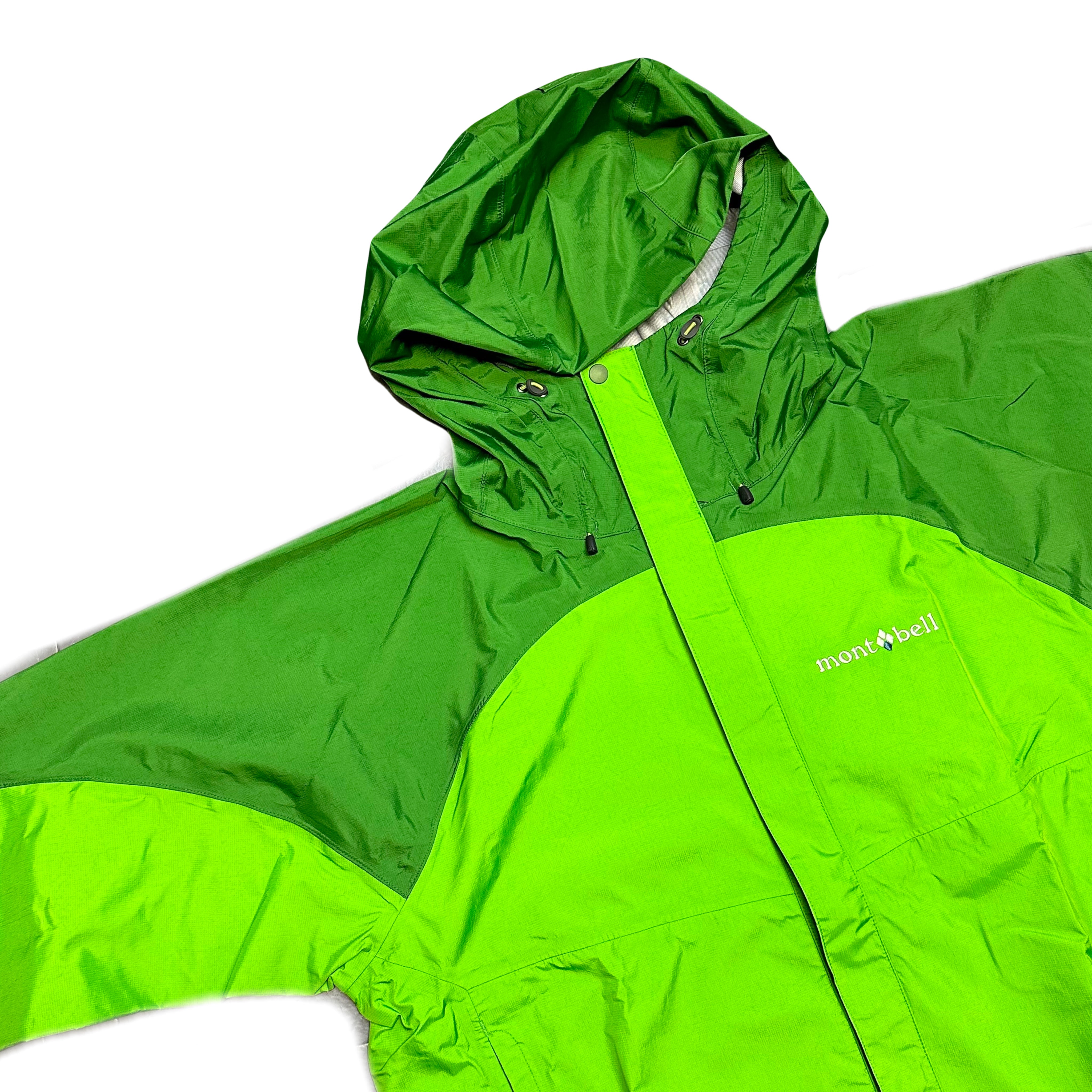 Montbell Two Tone Waterproof Windbreaker Jacket In Green ( L )