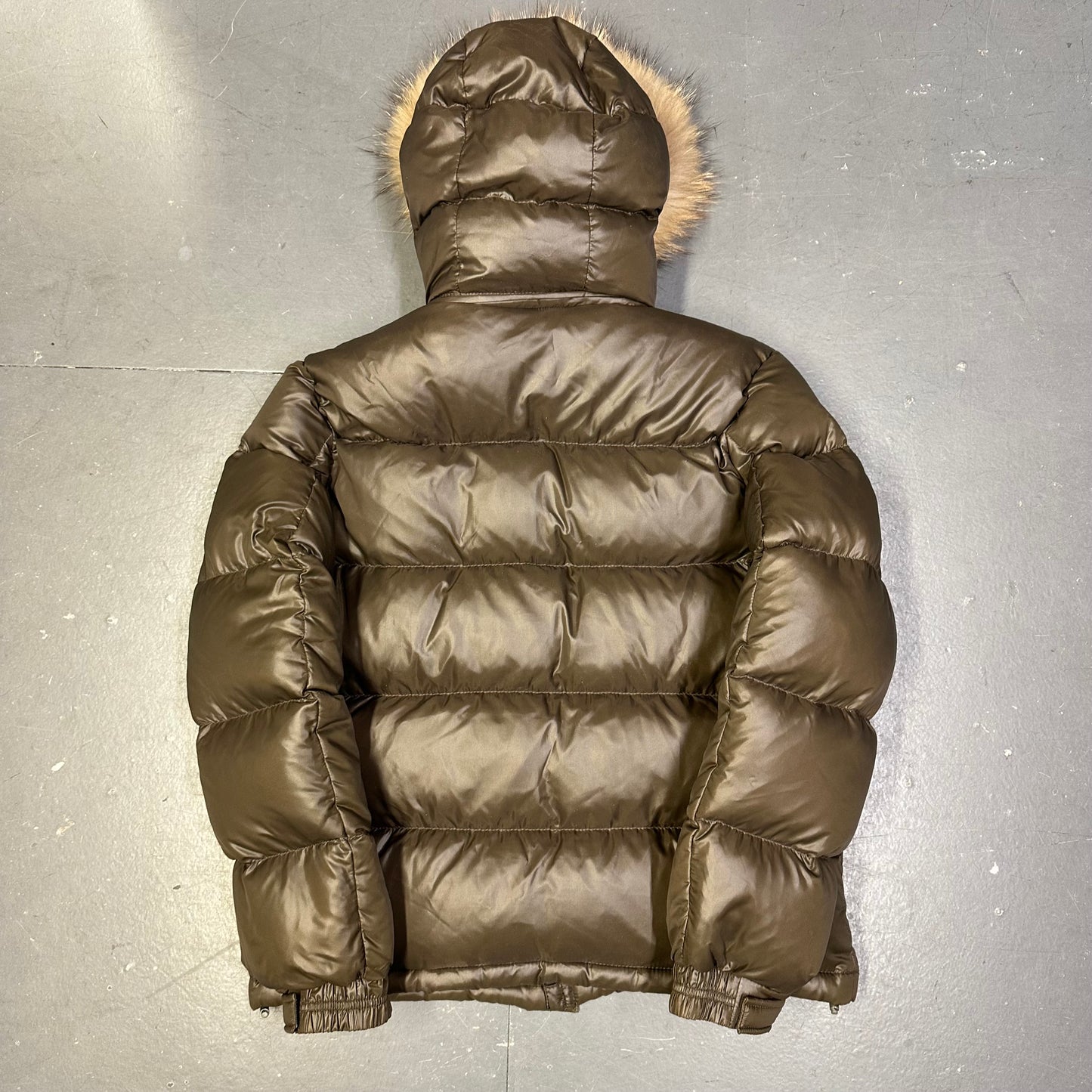 Camp 7 Fur Hood Puffer Jacket In Brown (M)