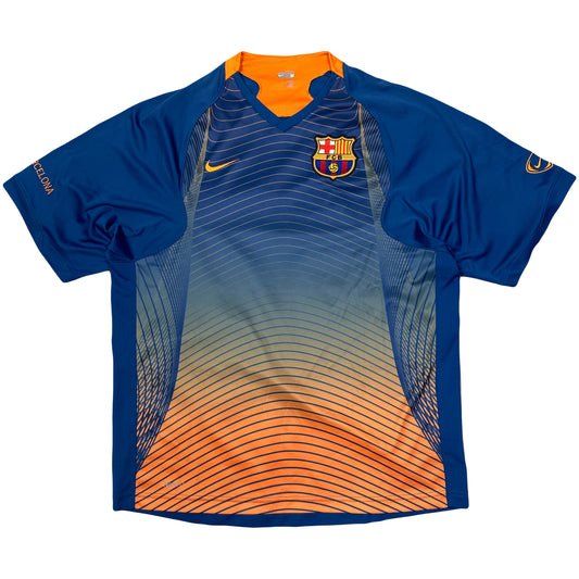 Nike Barcelona 2006/07 Training Shirt In Blue & Orange ( L )