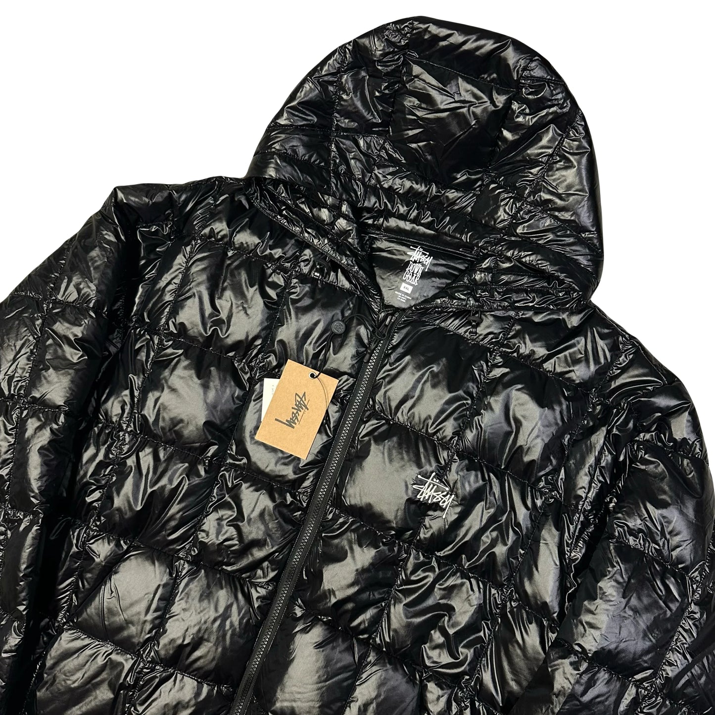 Stüssy Midweight Hooded Down Puffer Jacket In Black ( XXL )