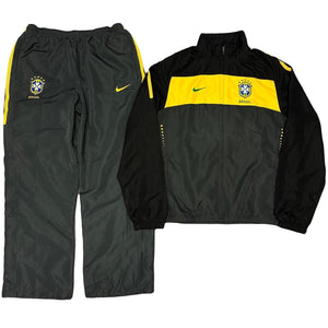 Nike Brazil 2010/11 Tracksuit In Black, Yellow & Grey ( L )