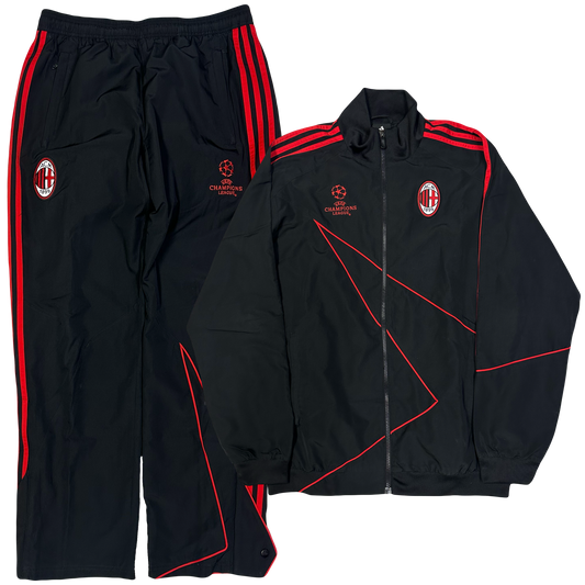 Adidas AC Milan 2009/10 Tracksuit In Black & Red ( M ) - 1036 Emporium
