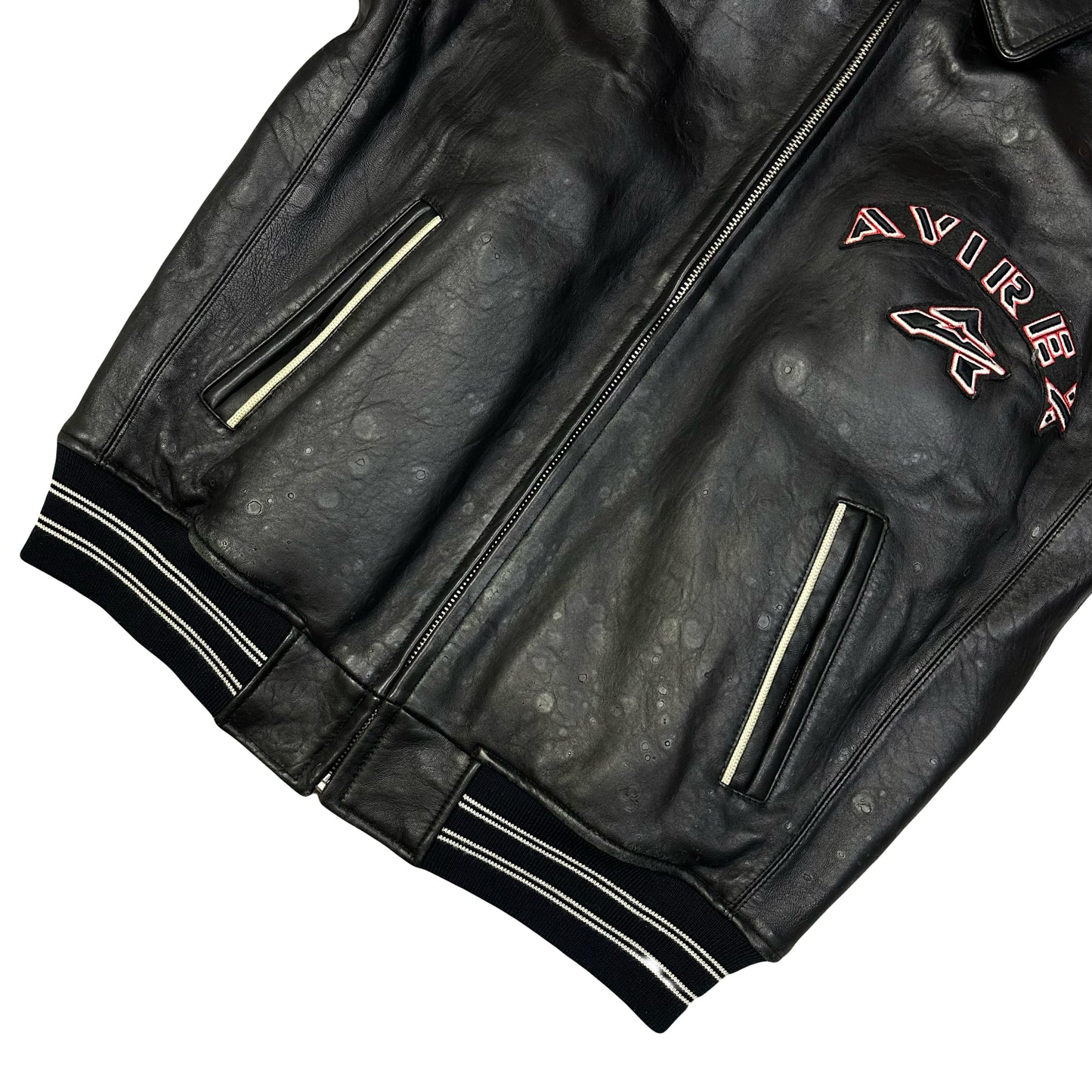 Avirex Leather Jacket In Black ( L )