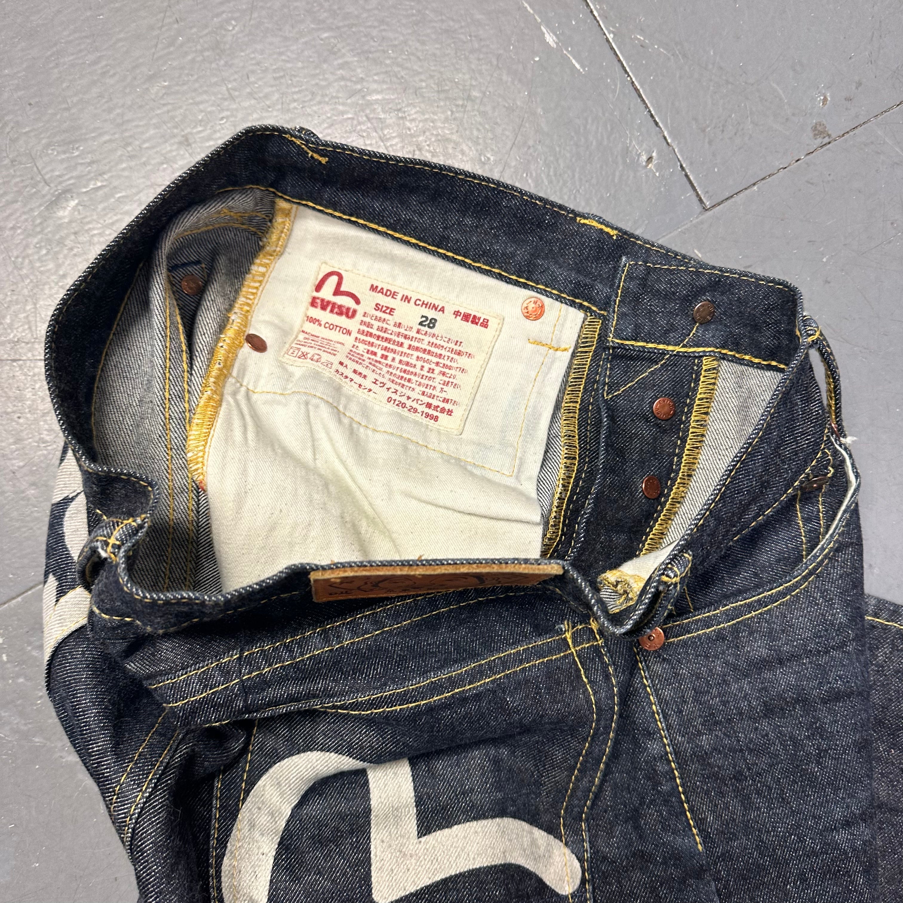 Evisu Selvedge Jeans With ‘Woman Osaka Print’ ( W28 )