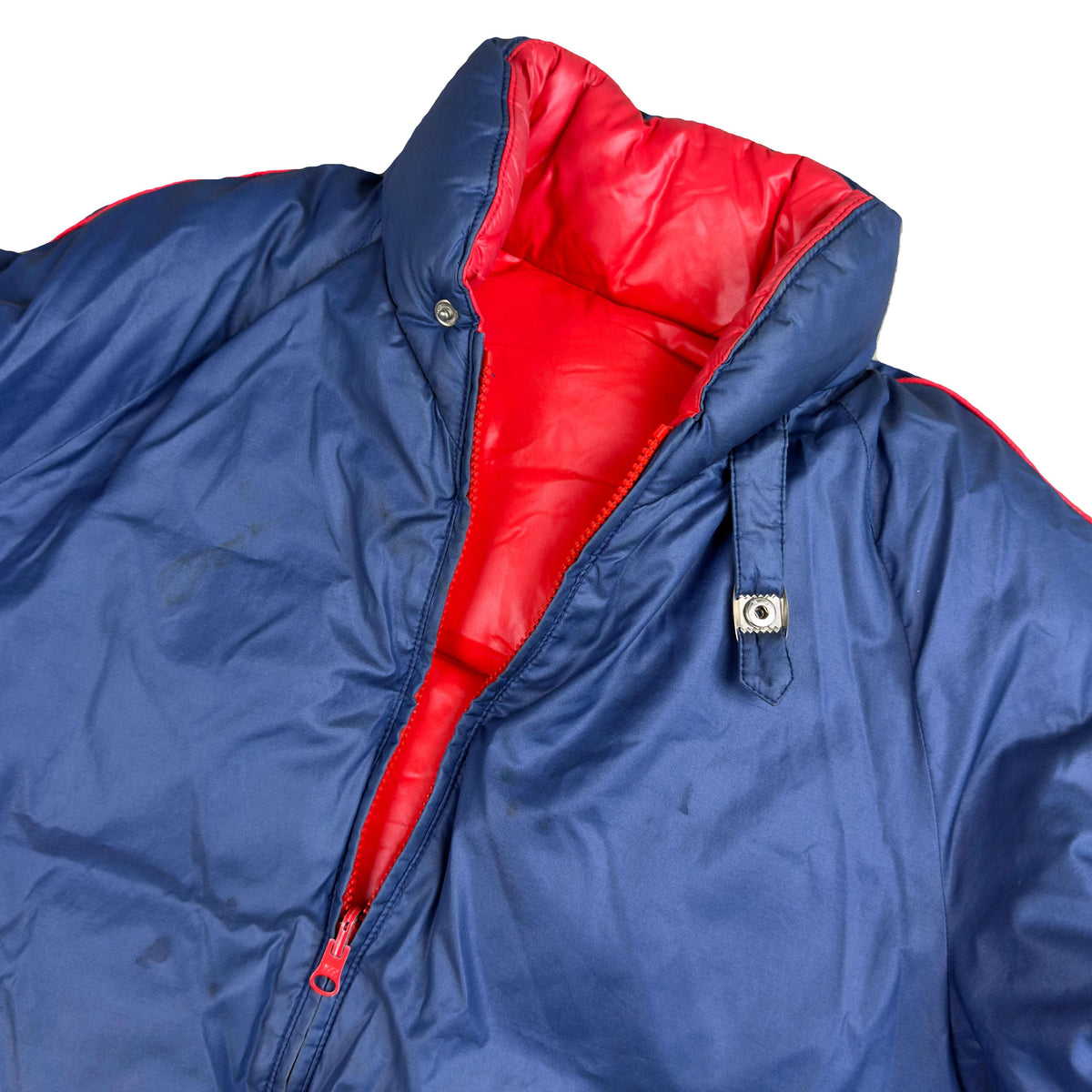 Moncler Reversible Puffer Jacket In Red & Navy (M)