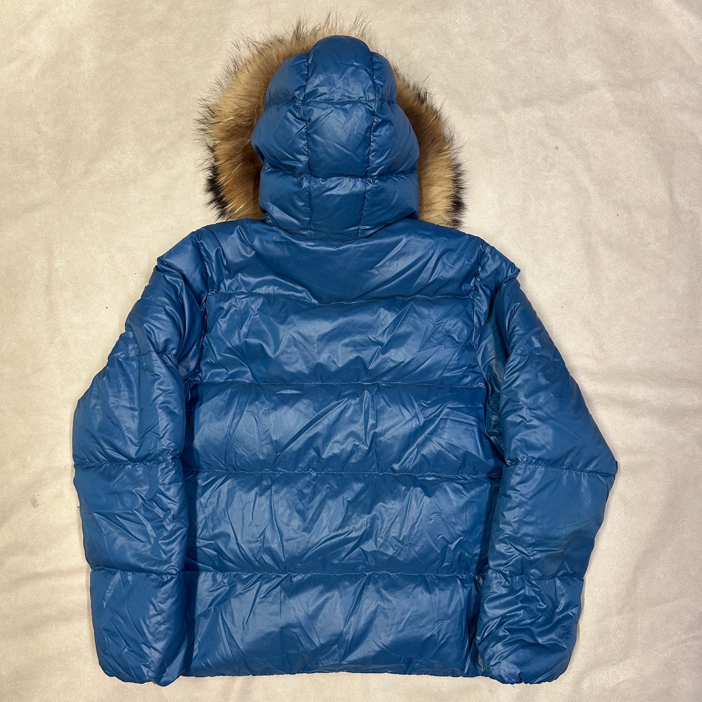 Duvetica Fur Hood Puffer Jacket In Blue ( S )