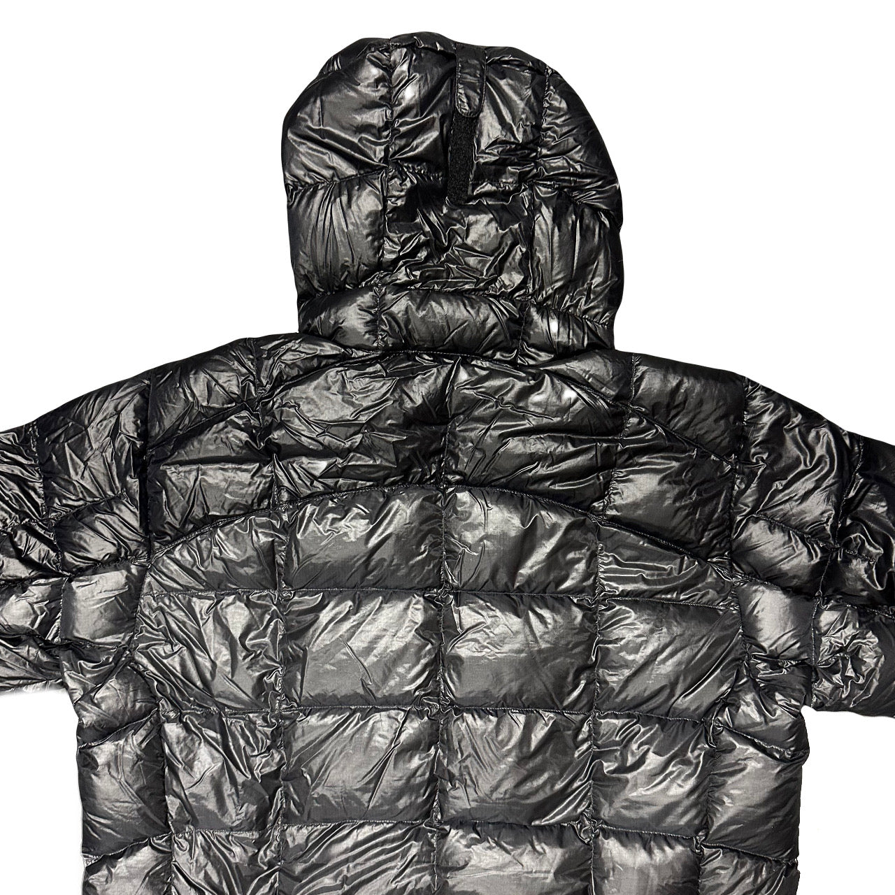 Montbell Two Tone Square Stitch Down Puffer Jacket In Black & Charcoal Grey ( XL )