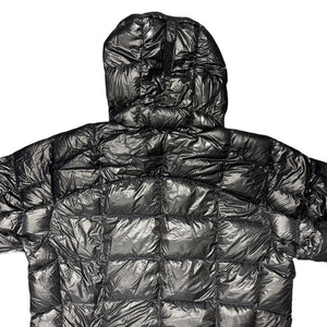 Montbell Two Tone Square Stitch Down Puffer Jacket In Black & Charcoal Grey ( XL )