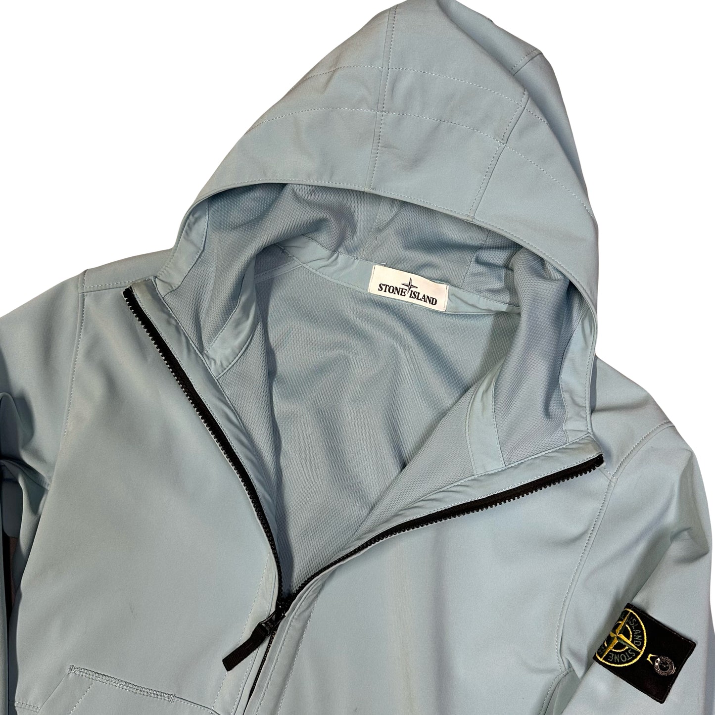 Stone Island Soft Shell Jacket In Baby Blue ( L )