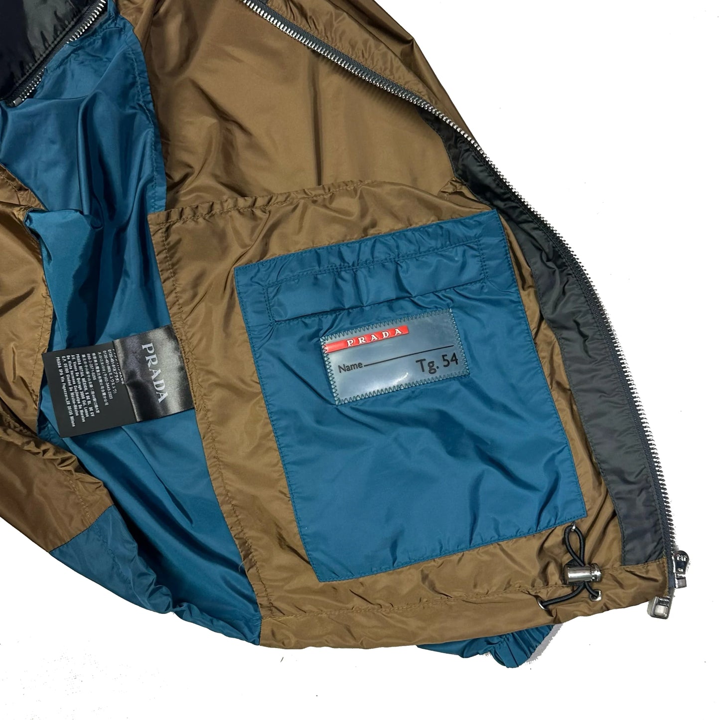Prada Jacket In Black, Brown & Blue (XL)