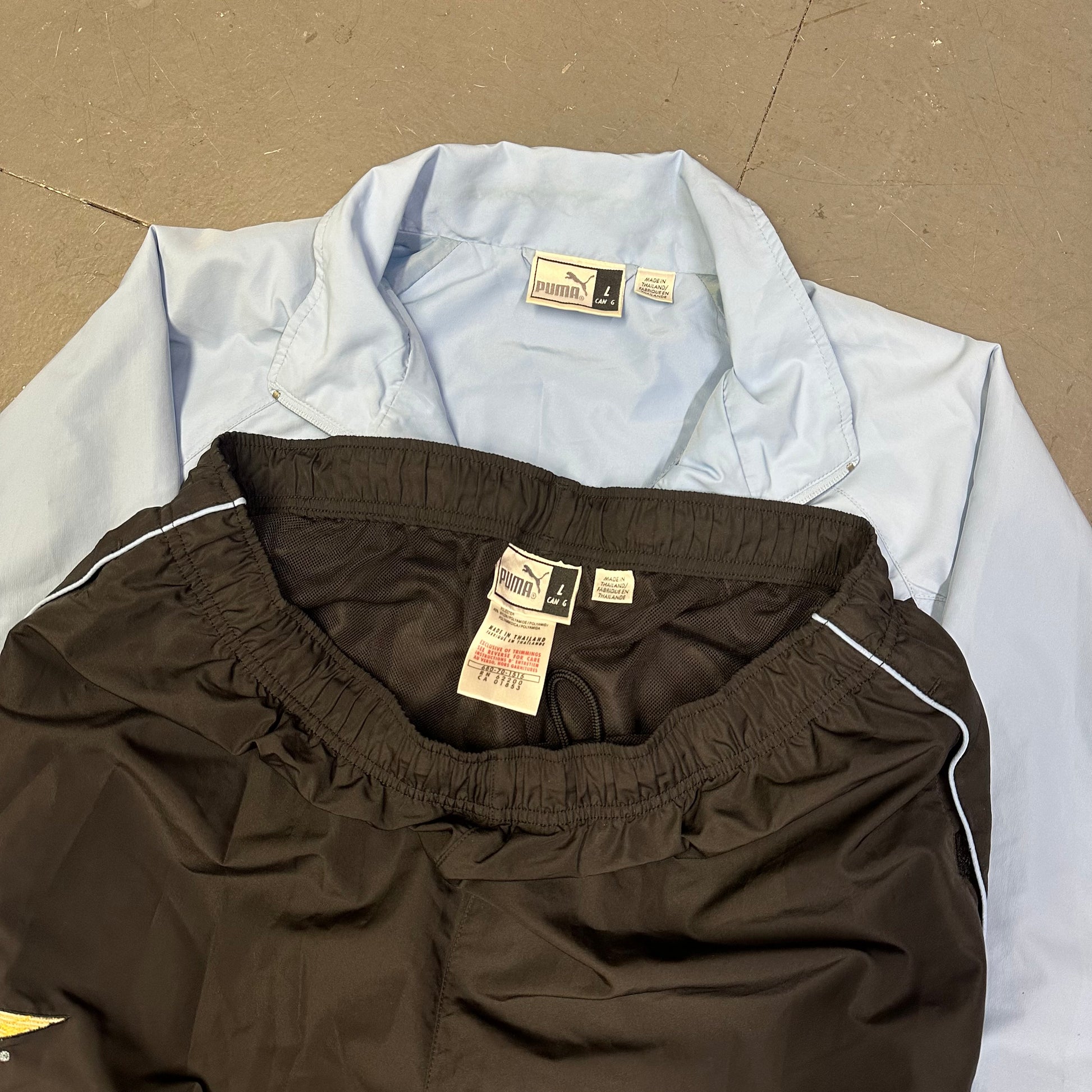 Puma Lazio 2006/07 Tracksuit In Baby Blue & Black ( L ) - 1036 Emporium