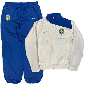 Nike Brazil 2008/10 Tracksuit In White & Blue ( M )