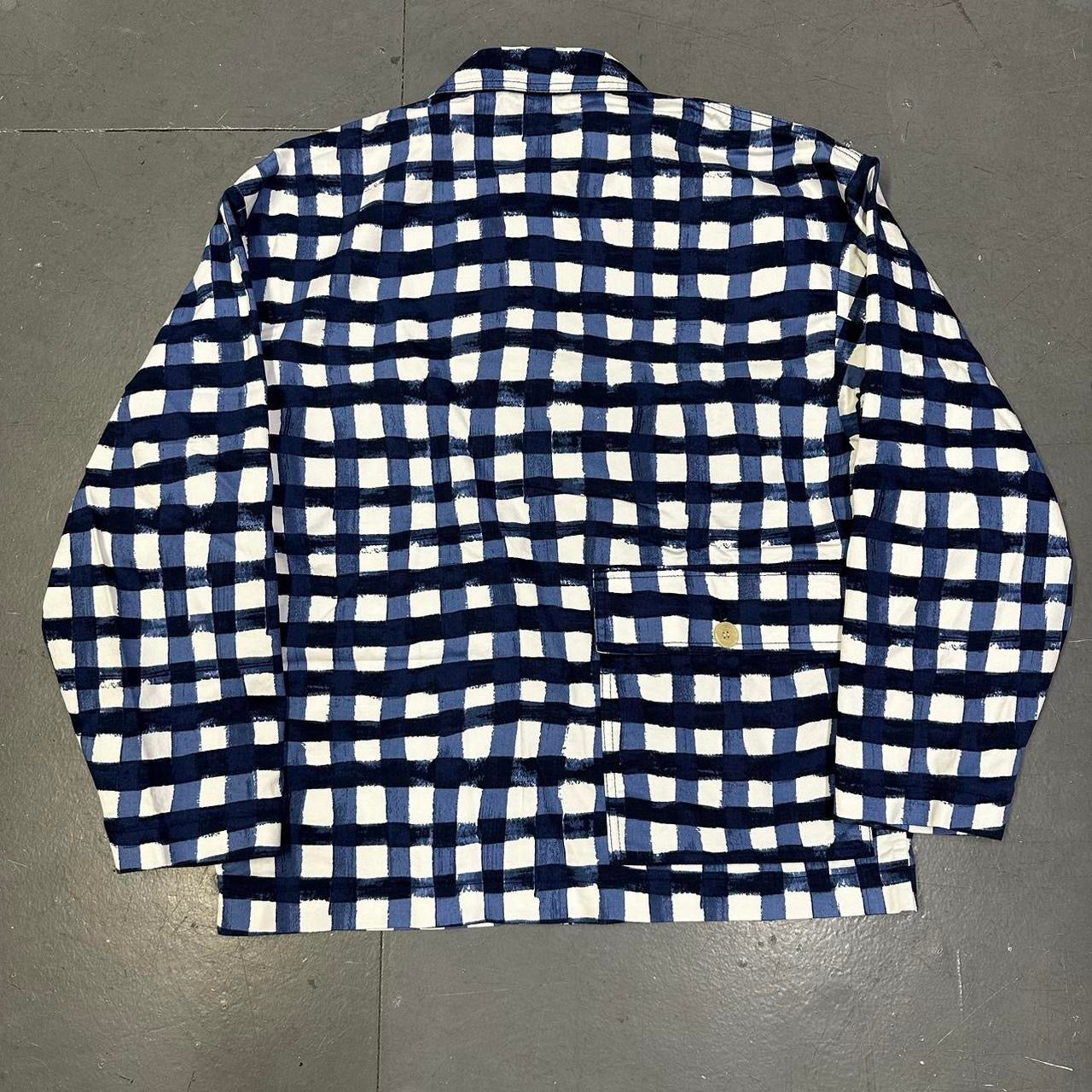 Uniqlo X Marni Collared Check Jacket In Blue & White ( S )