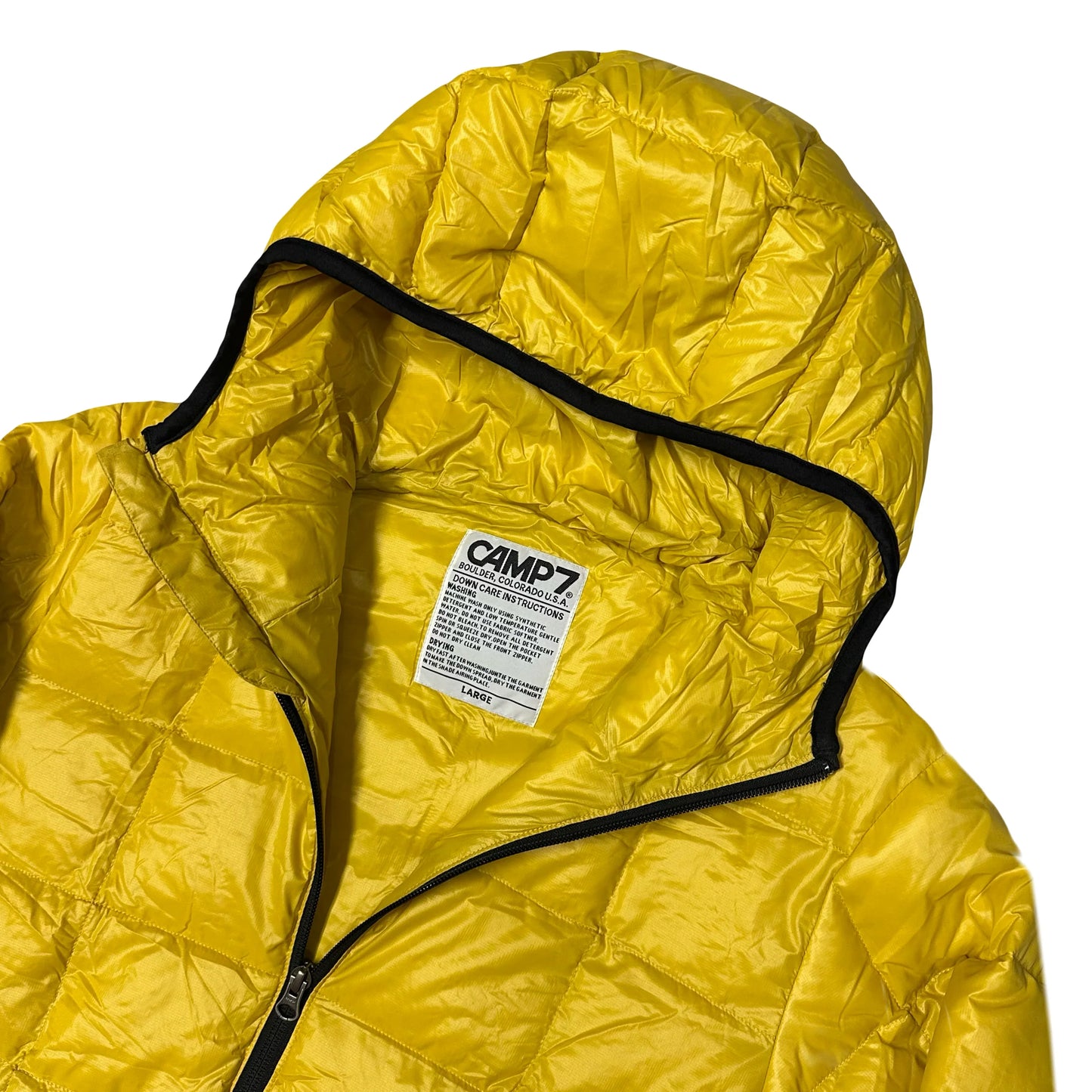 Camp 7 Square Stitch Puffer Jacket In Yellow (L)