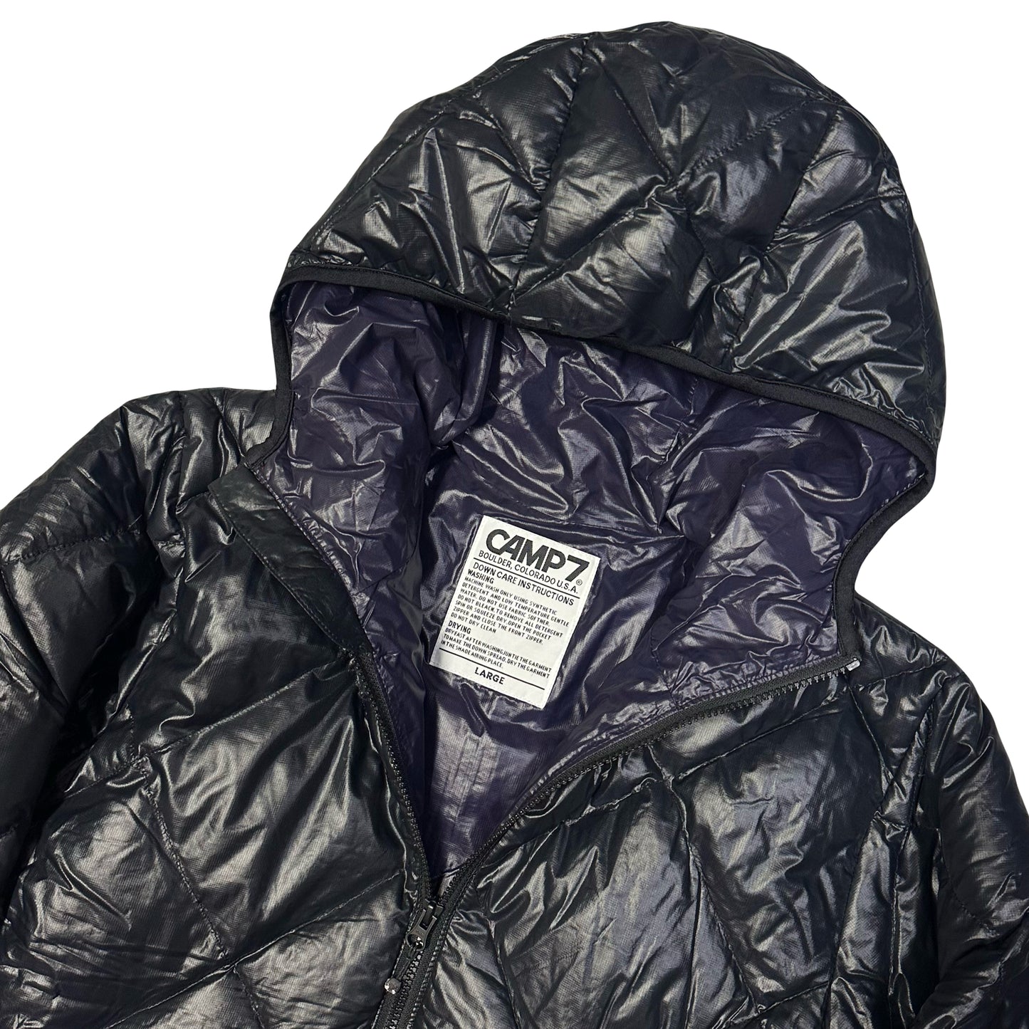 Camp 7 Diamond Stitch Puffer Jacket In Black ( L )