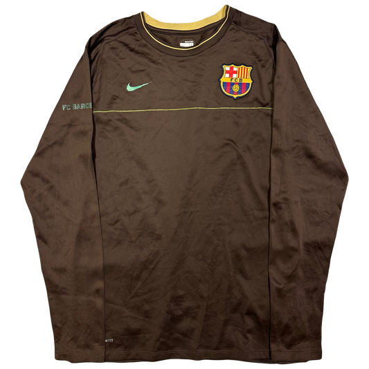 Nike 2008 Barcelona Longsleeve Shirt In Brown ( M )