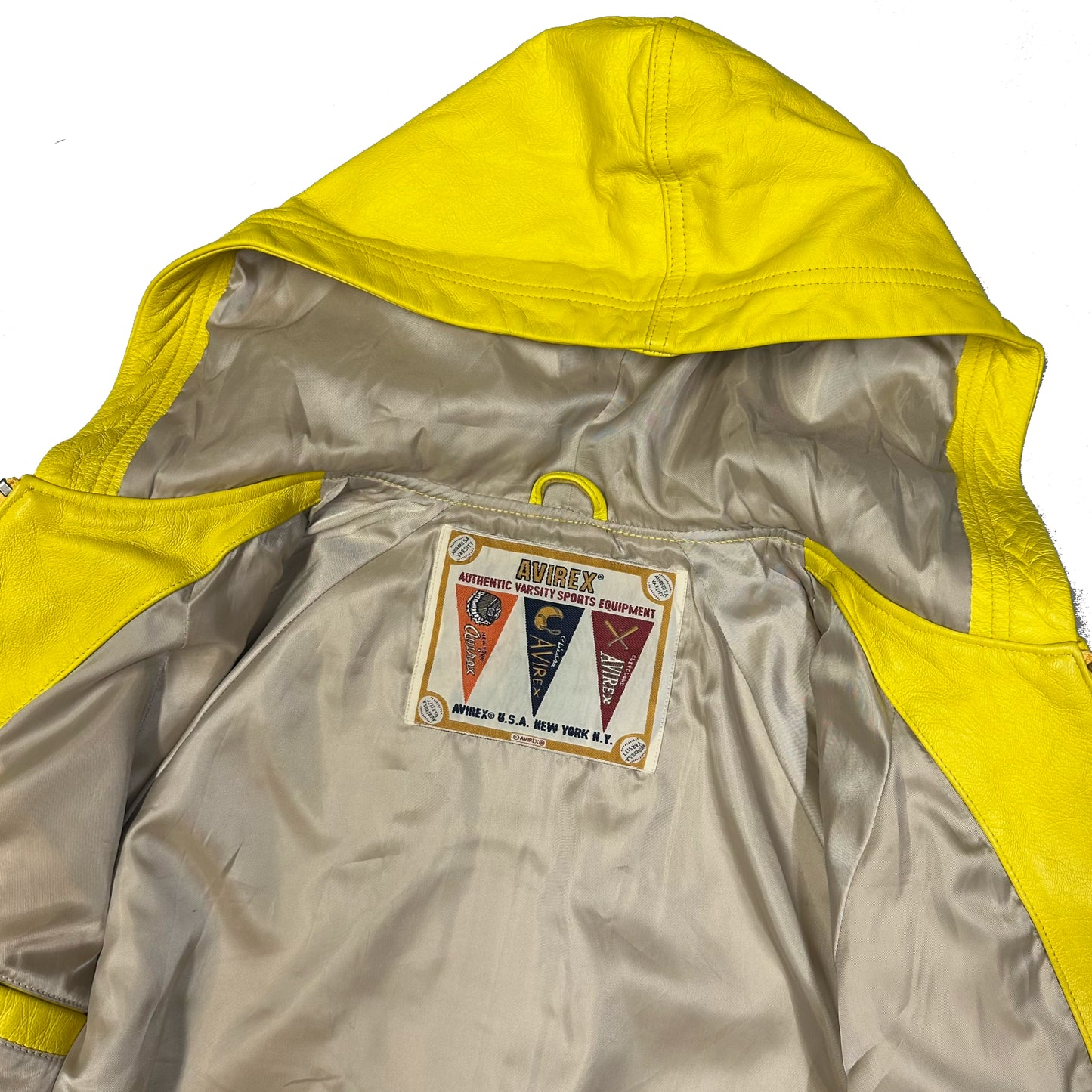 Avirex Icon Hooded Leather Jacket In Hoodie ( XS )