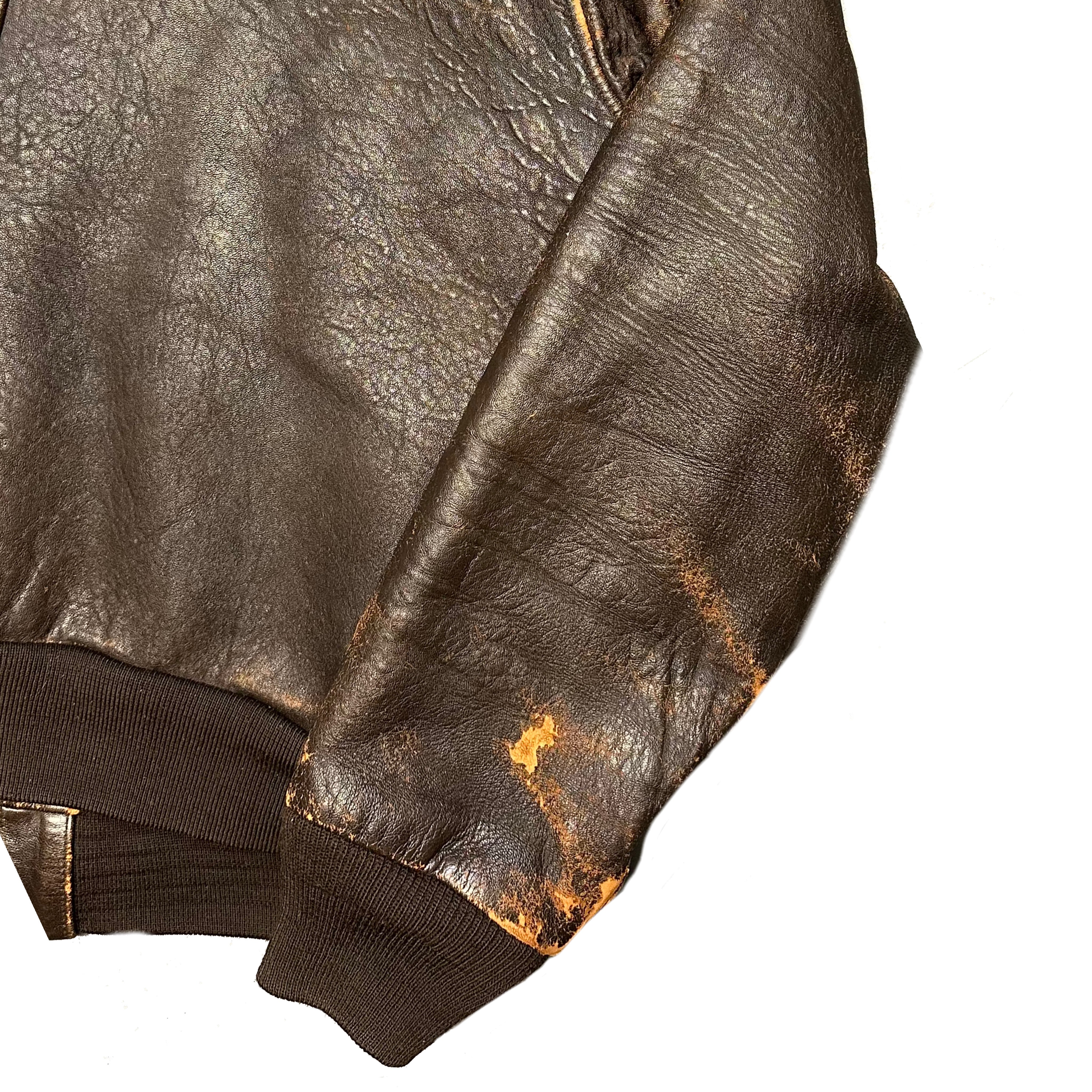 Avirex A-2 Leather Jacket In Brown ( M )