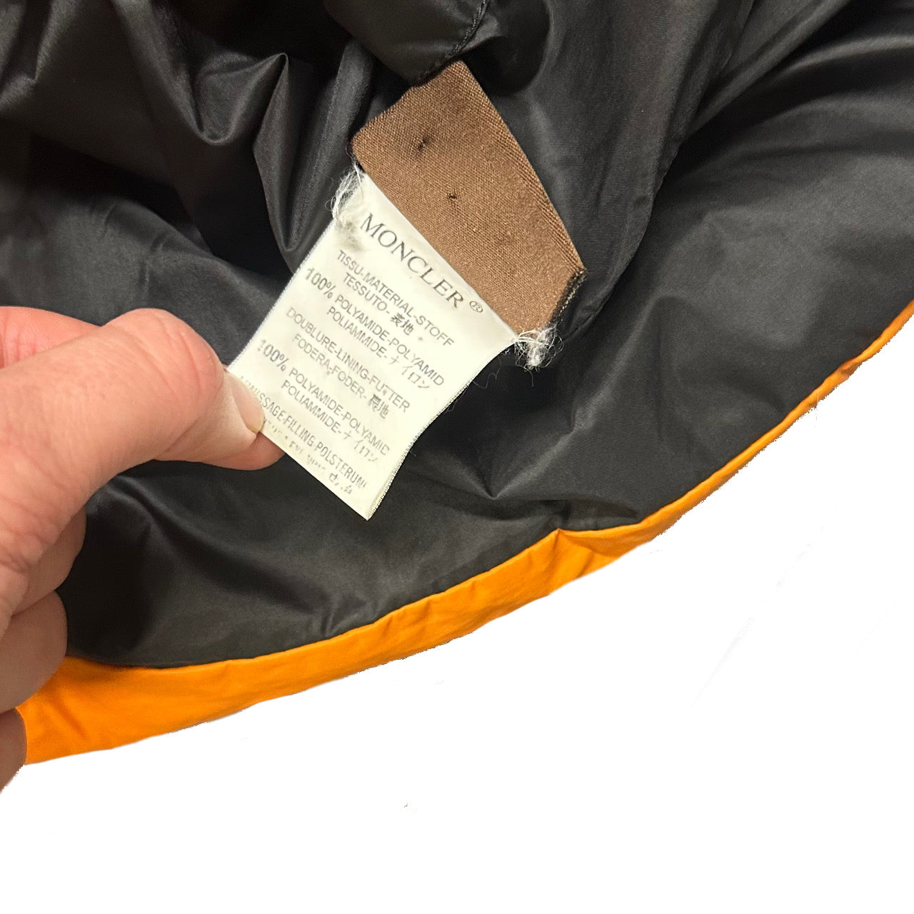 Moncler Down Puffer Jacket In Orange ( XL )