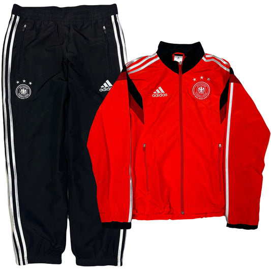 Adidas Germany 2013/14 Tracksuit In Red & Black ( S )
