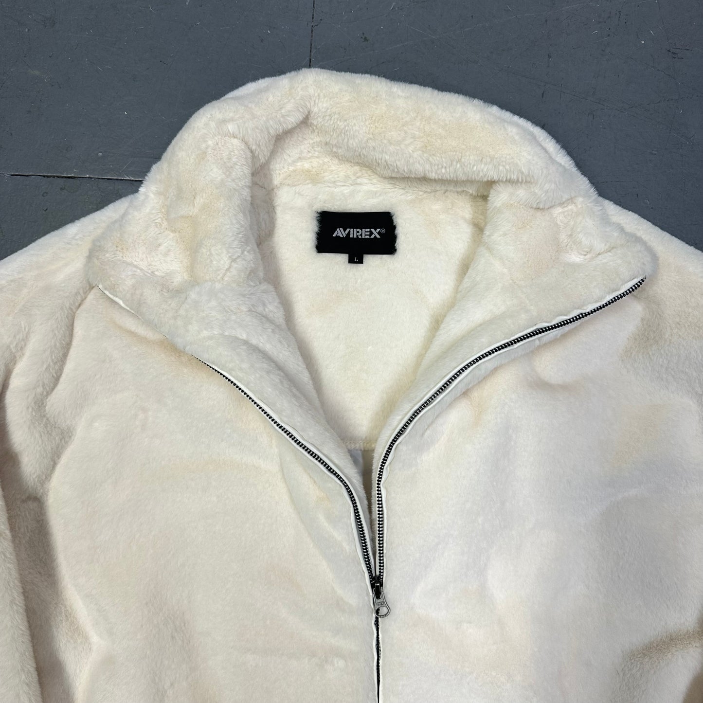 Avirex Fur Jacket In White ( L )