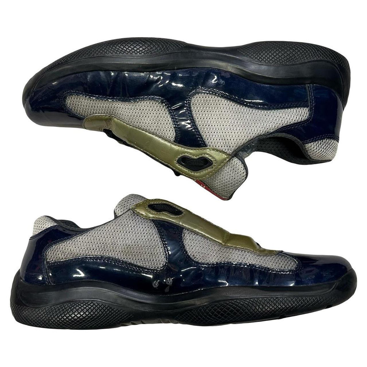 Prada America’s Cup Sneakers In Navy & Olive (7UK)
