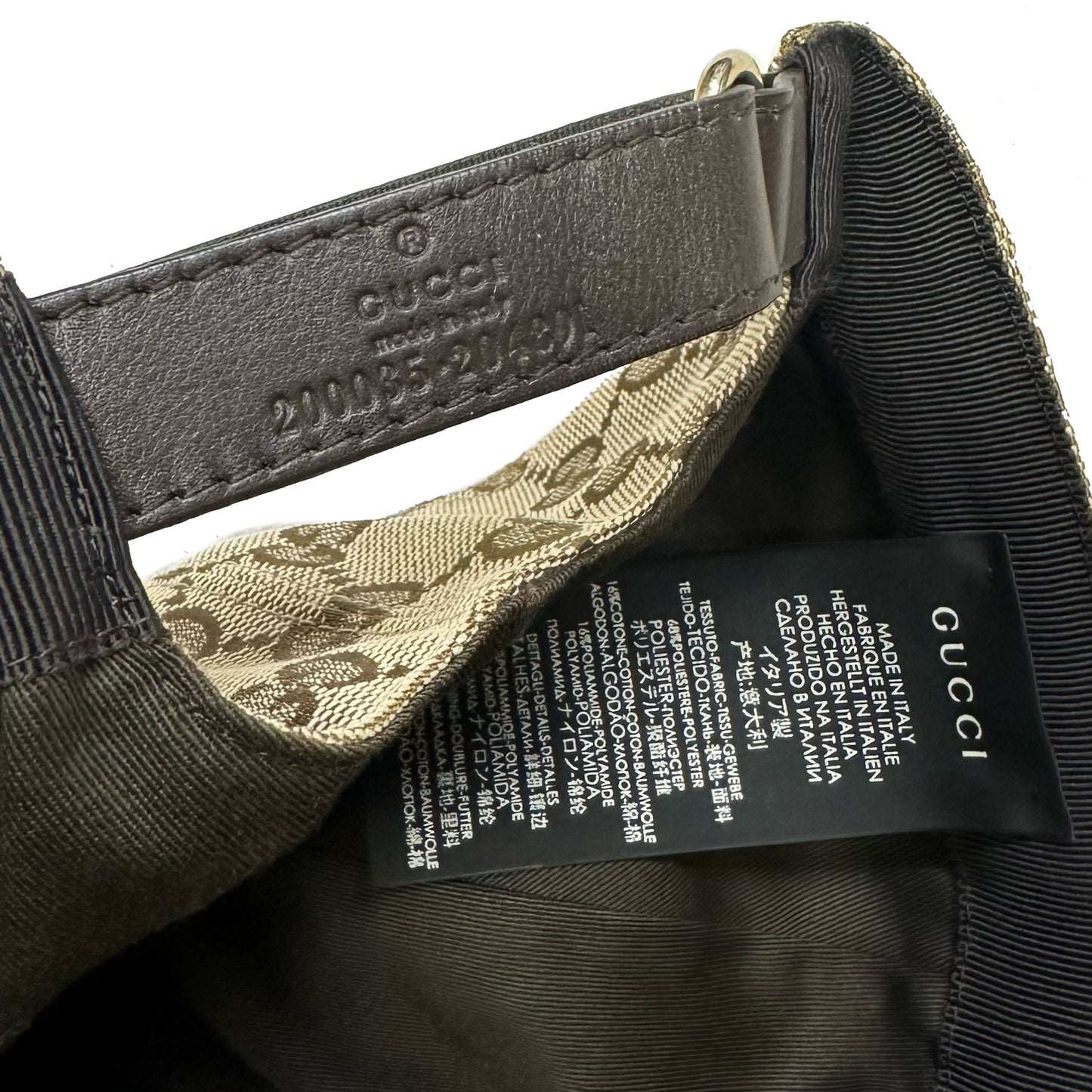 Gucci Monogram Cap In Tan ( S )