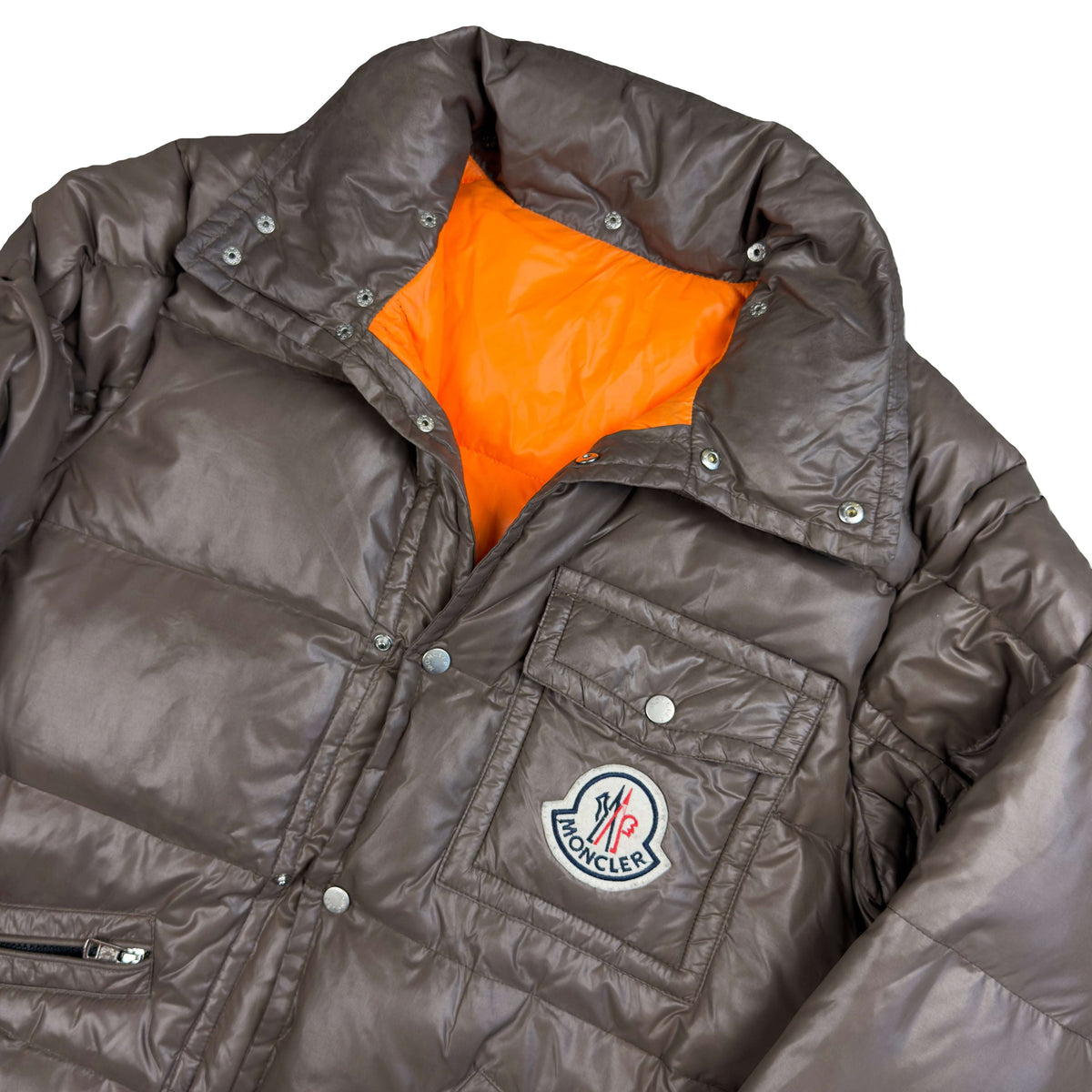 Moncler Puffer Jacket In Brown (L)